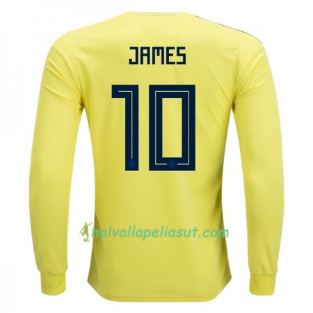 Jalkapallo Pelipaidat Kolumbia James 10 World Cup 2018 Kotipaita Pitkähihainen